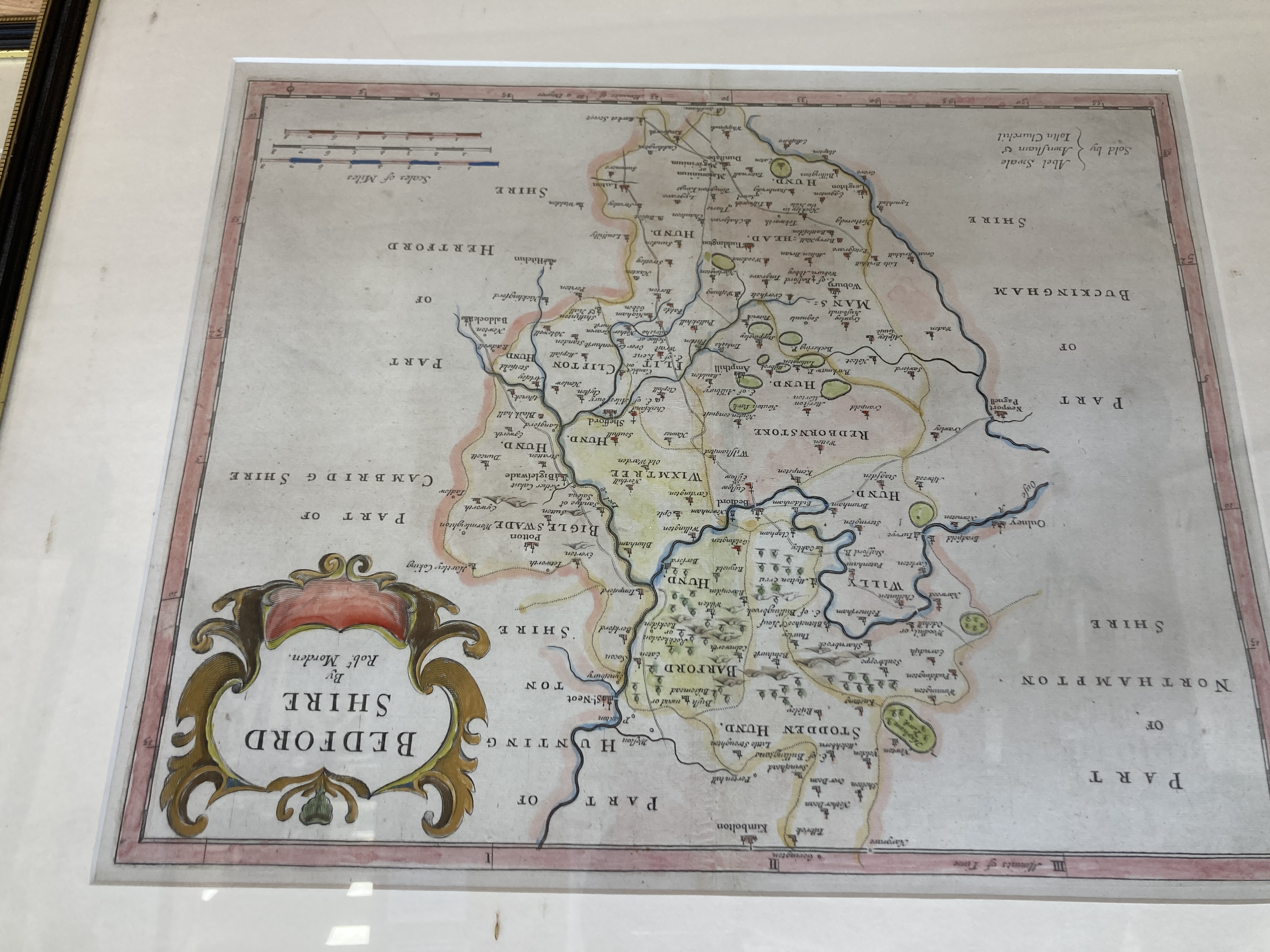 Four hand-coloured engraved county maps after Robert Morden (Camden's Britannia)